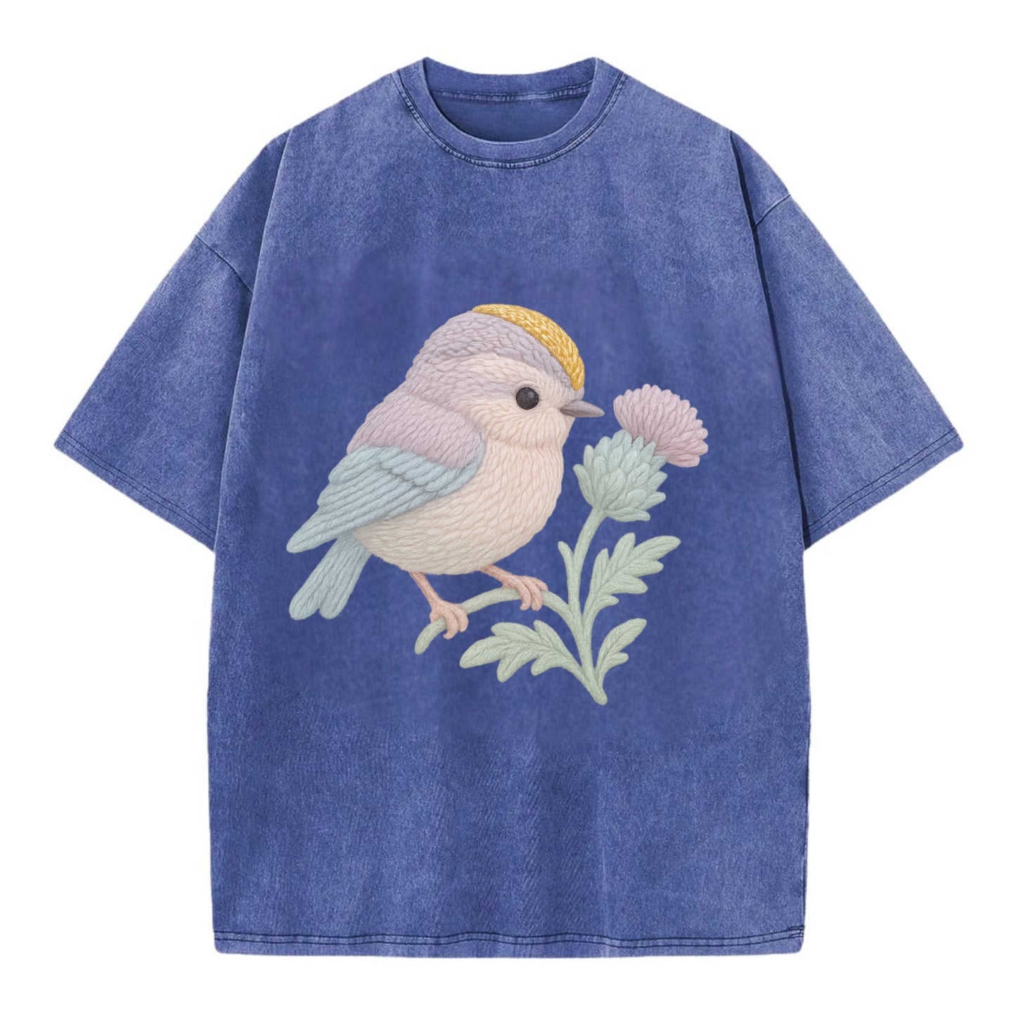 Firecrest Thistle Crown  - Vintage T-shirt - Blue