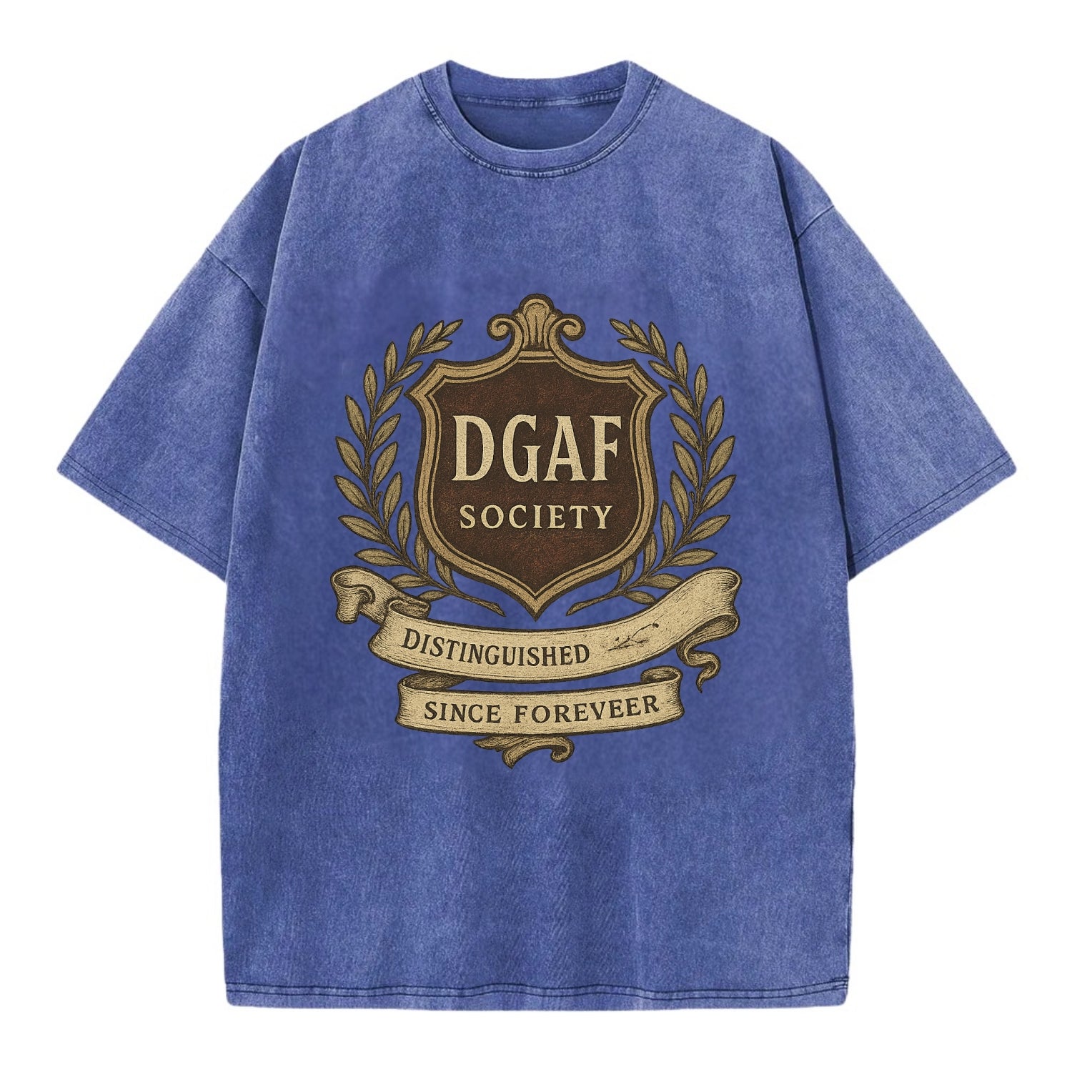 Official membership card design - "DGAF Society - Distinguished Members Since - Vintage T-shirt - Blue