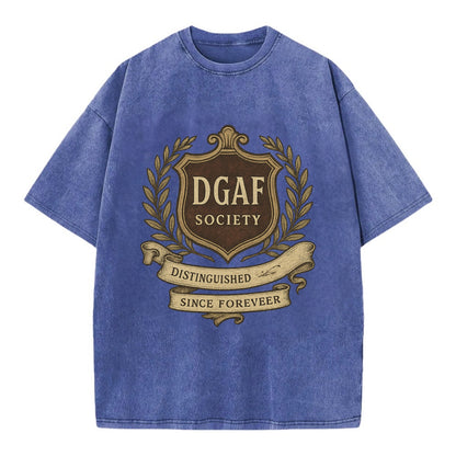 Official membership card design - "DGAF Society - Distinguished Members Since - Vintage T-shirt - Blue