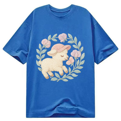 Lamb Sweet Peas  - Classic T-shirt - Blue
