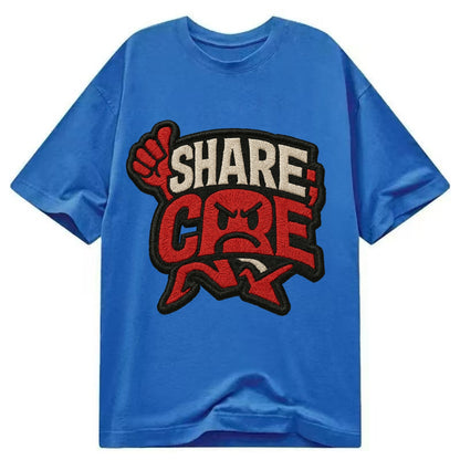 SHARE;CARE TOO MUCH Oversharer Green Hat - Classic T-shirt - Blue