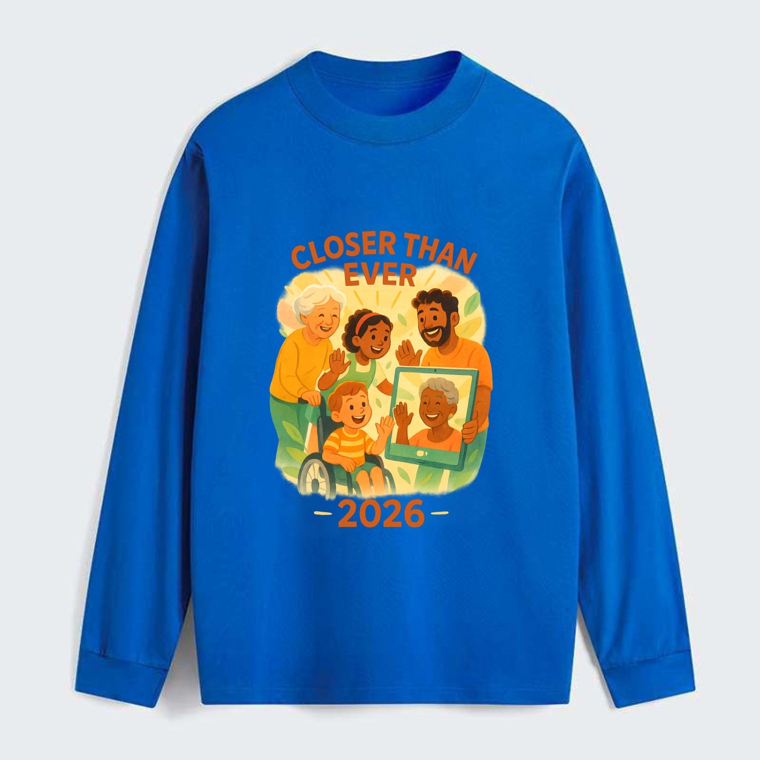 Technology bringing distant families together - "Closer Than Ever" - - Classic Long Sleeve Shirt - Blue