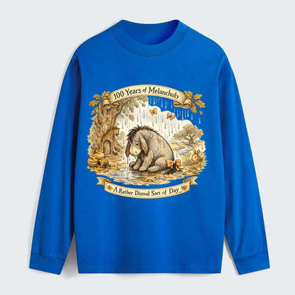GLOOMY GLEN | Droopy figure in rain | Tattered tail bow | Pessimistic - Classic Long Sleeve Shirt - Blue