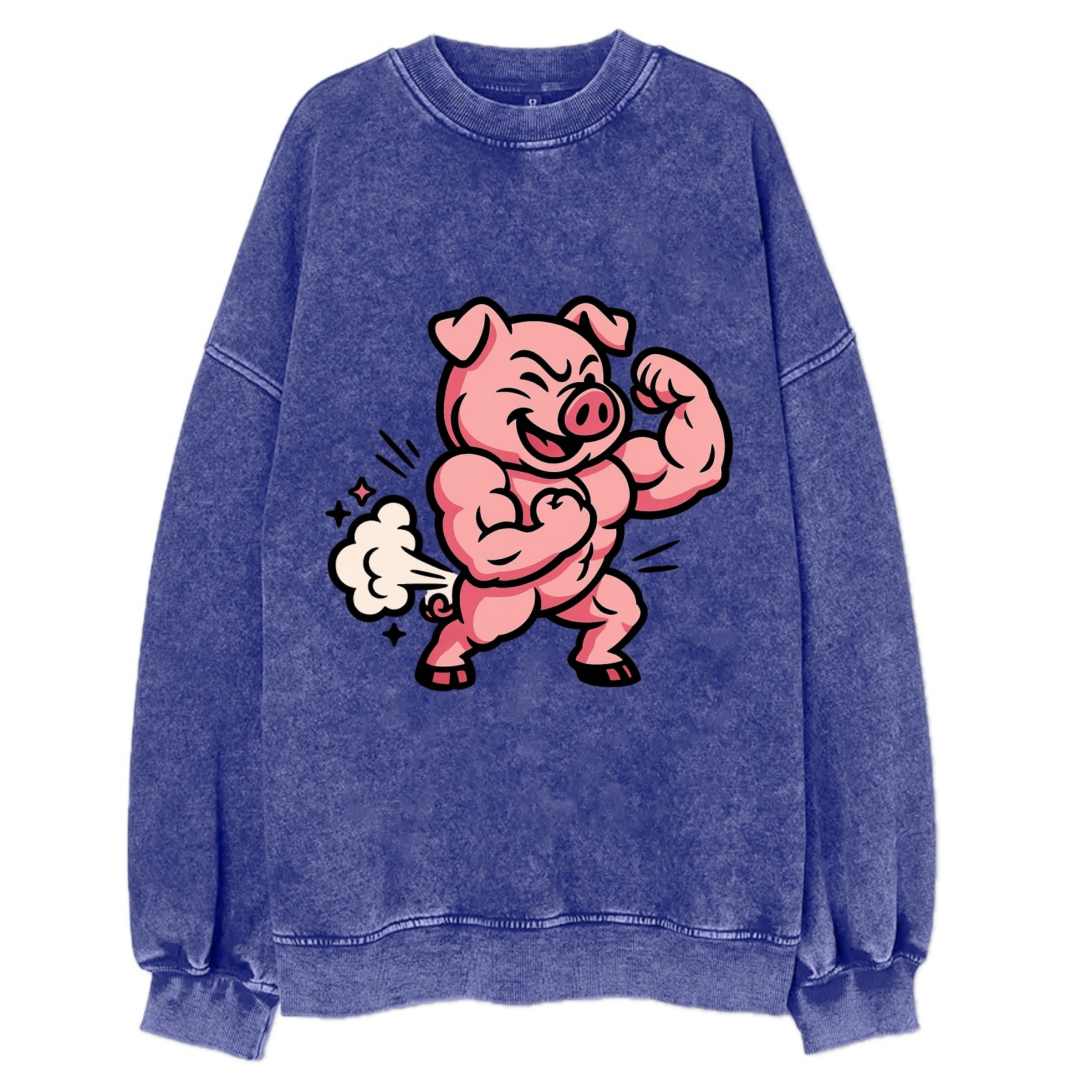 Strong Pig - Vintage Sweatshirt - Blue