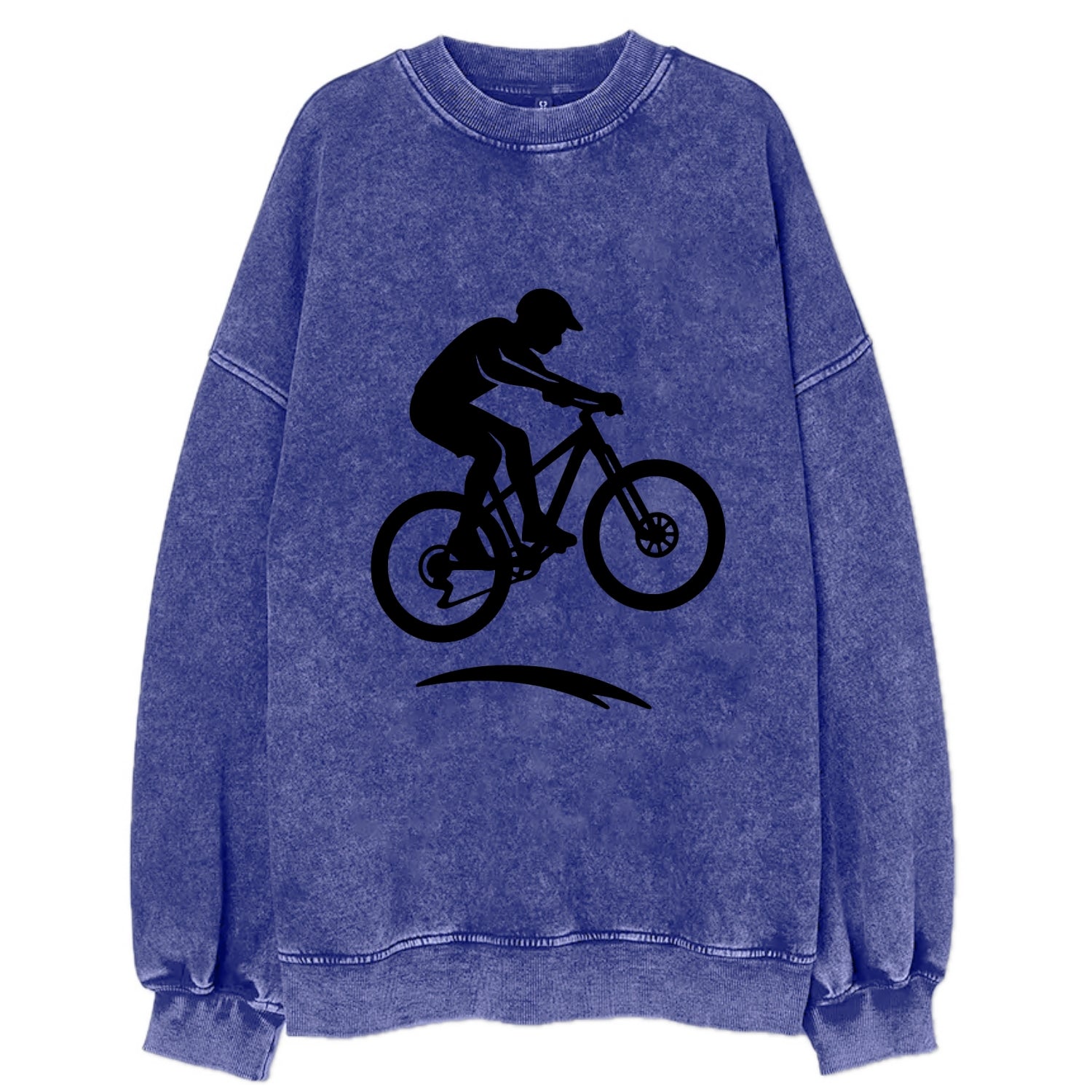 Mountain biker catching air - Vintage Sweatshirt - Blue