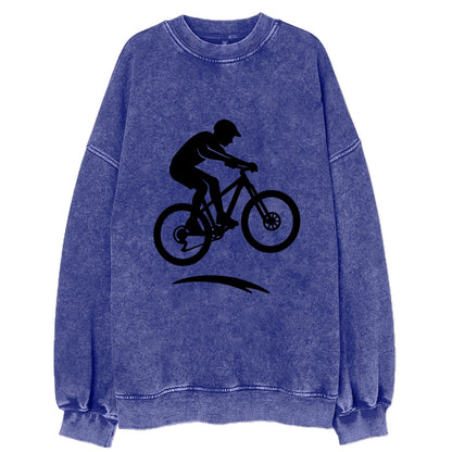 Mountain biker catching air - Vintage Sweatshirt - Blue