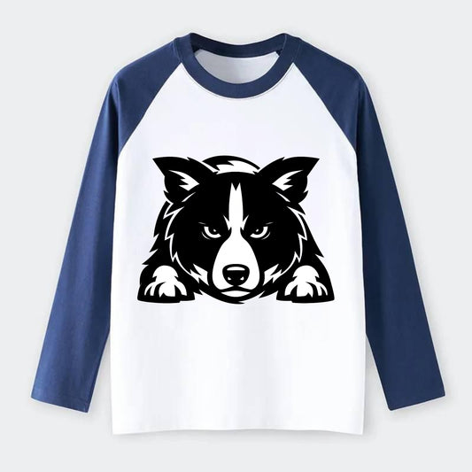 Focused Loyalty - Raglan Long Sleeve T-Shirt - Blue