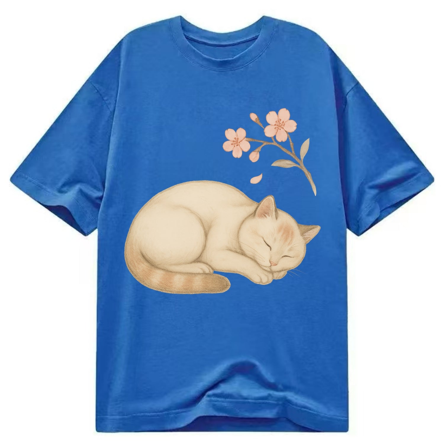 Zen Garden Cat  - Classic T-shirt - Blue