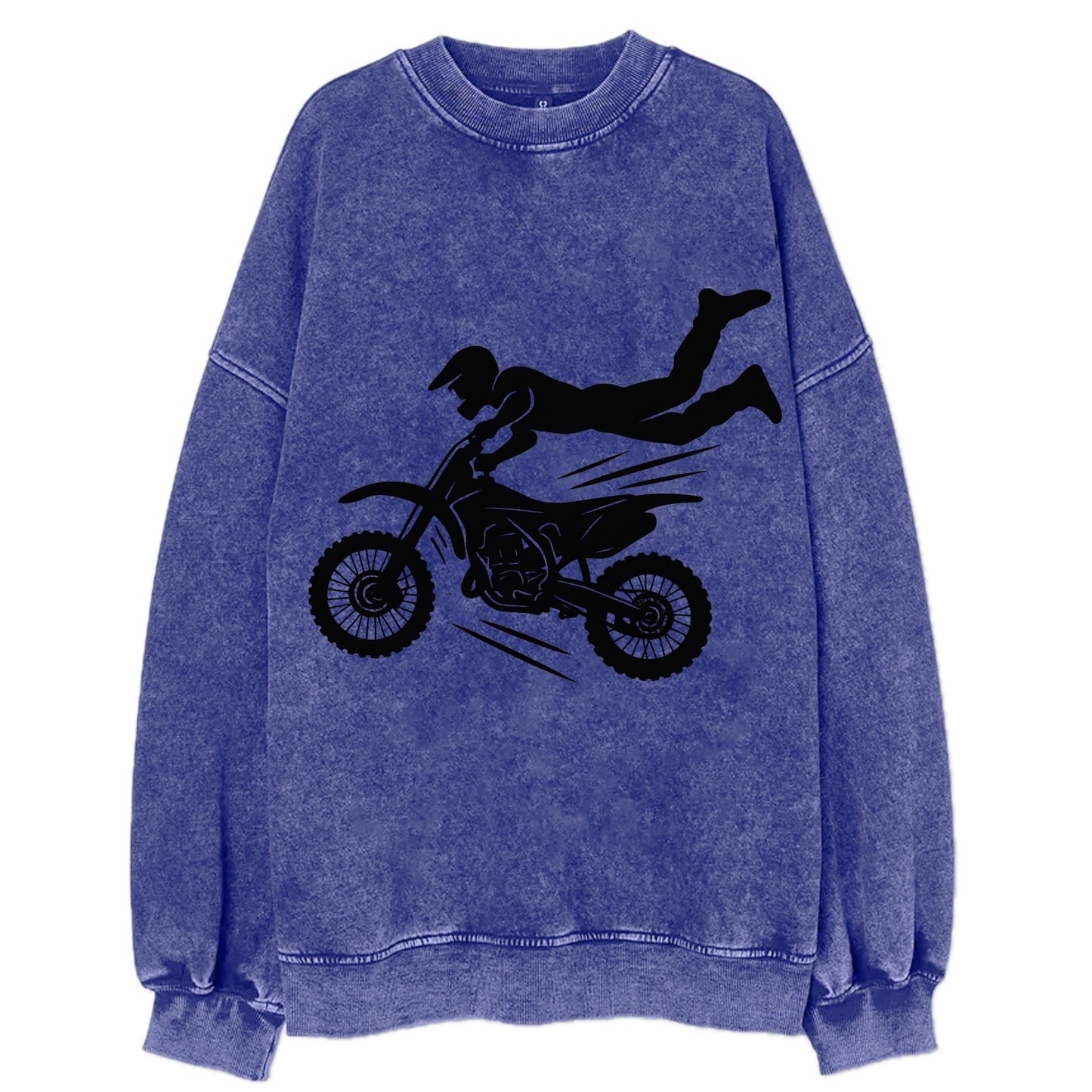 Motocross rider airborne trick - Vintage Sweatshirt - Blue