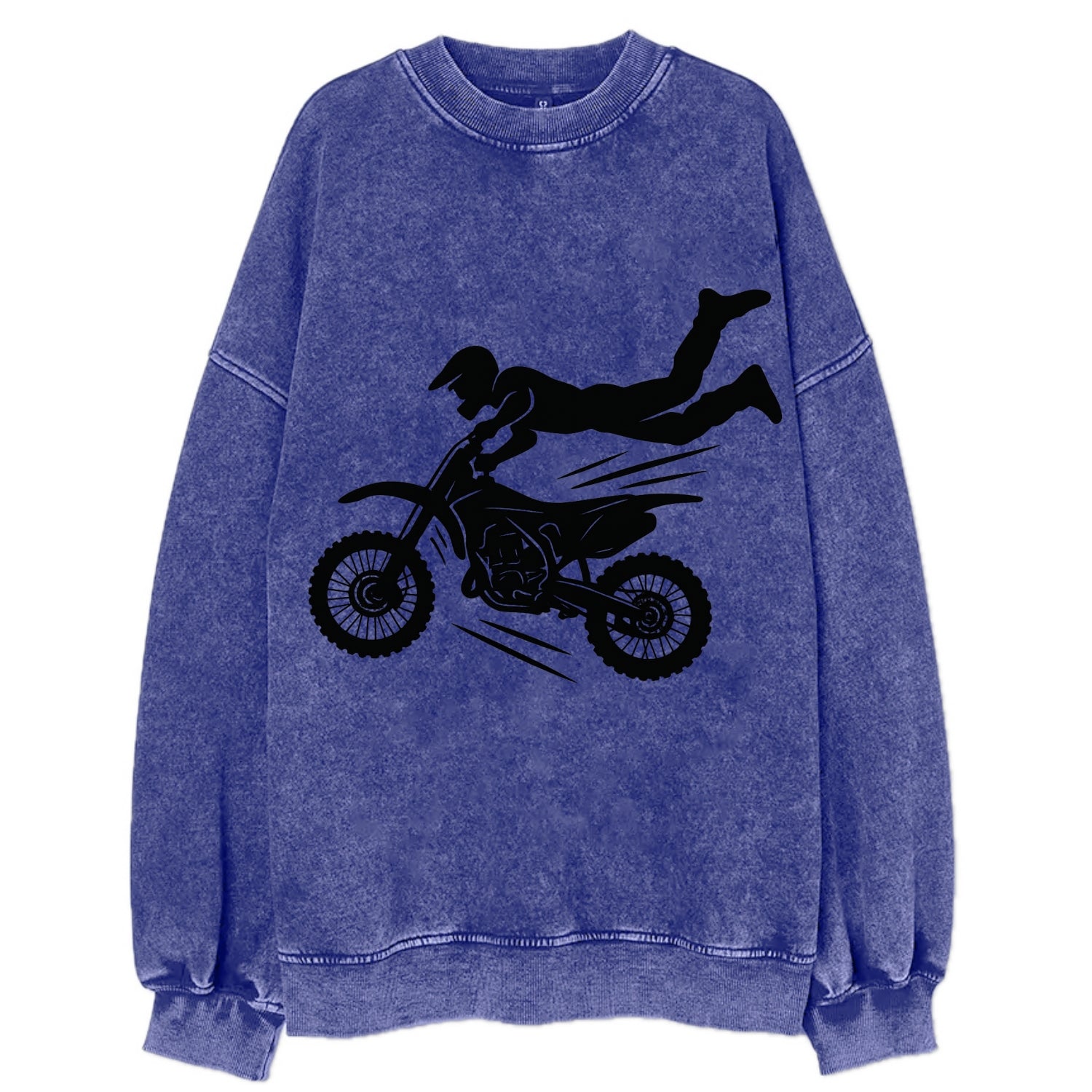 Motocross rider airborne trick - Vintage Sweatshirt - Blue