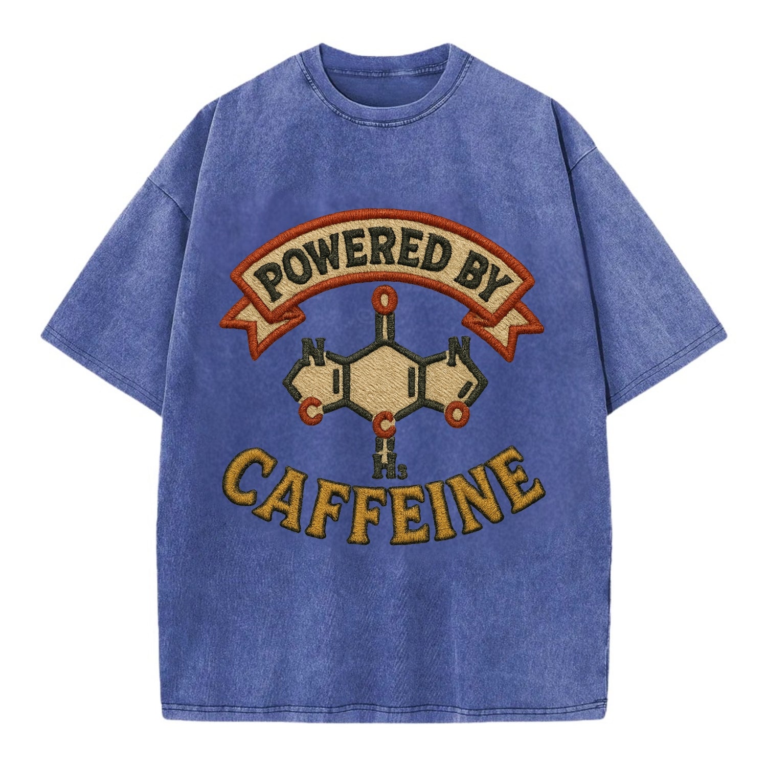 Powered By Caffeine  - Vintage T-shirt - Blue