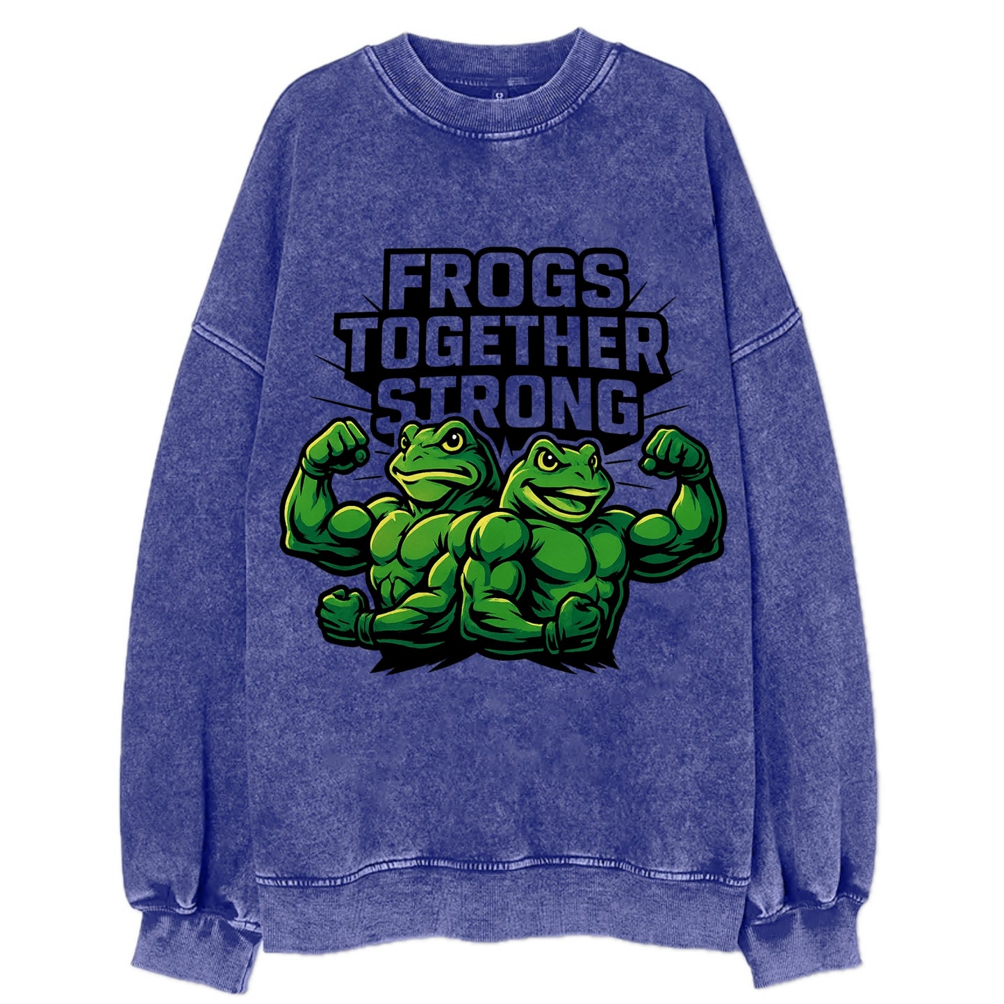 Frogs Together Strong - Vintage Sweatshirt - Blue