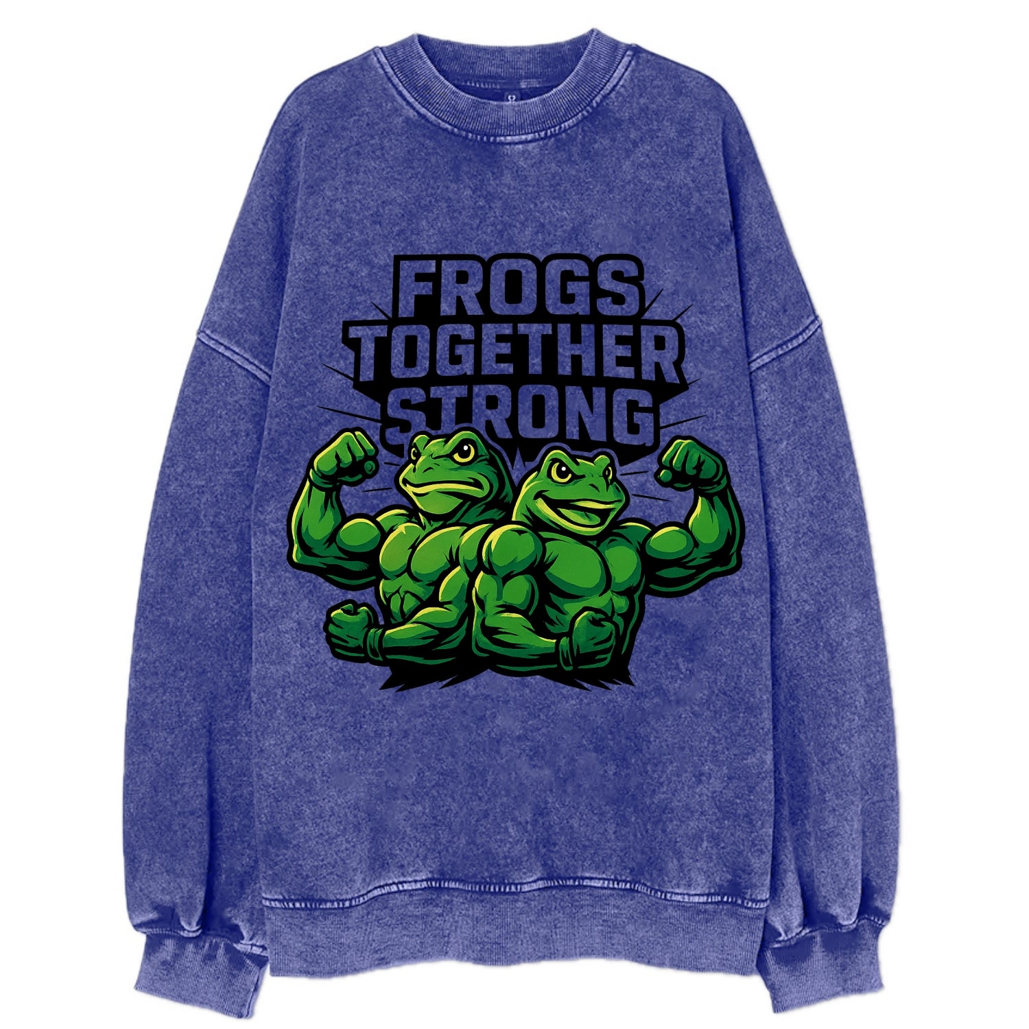 Frogs Together Strong - Vintage Sweatshirt - Blue
