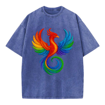 Phoenix Rising  - Vintage T-shirt - Blue