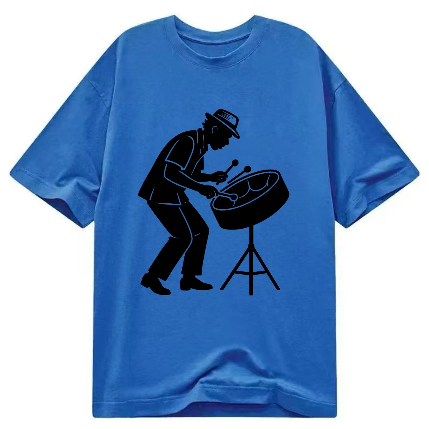 Steel drum player Caribbean rhythm - Classic T-shirt - Blue