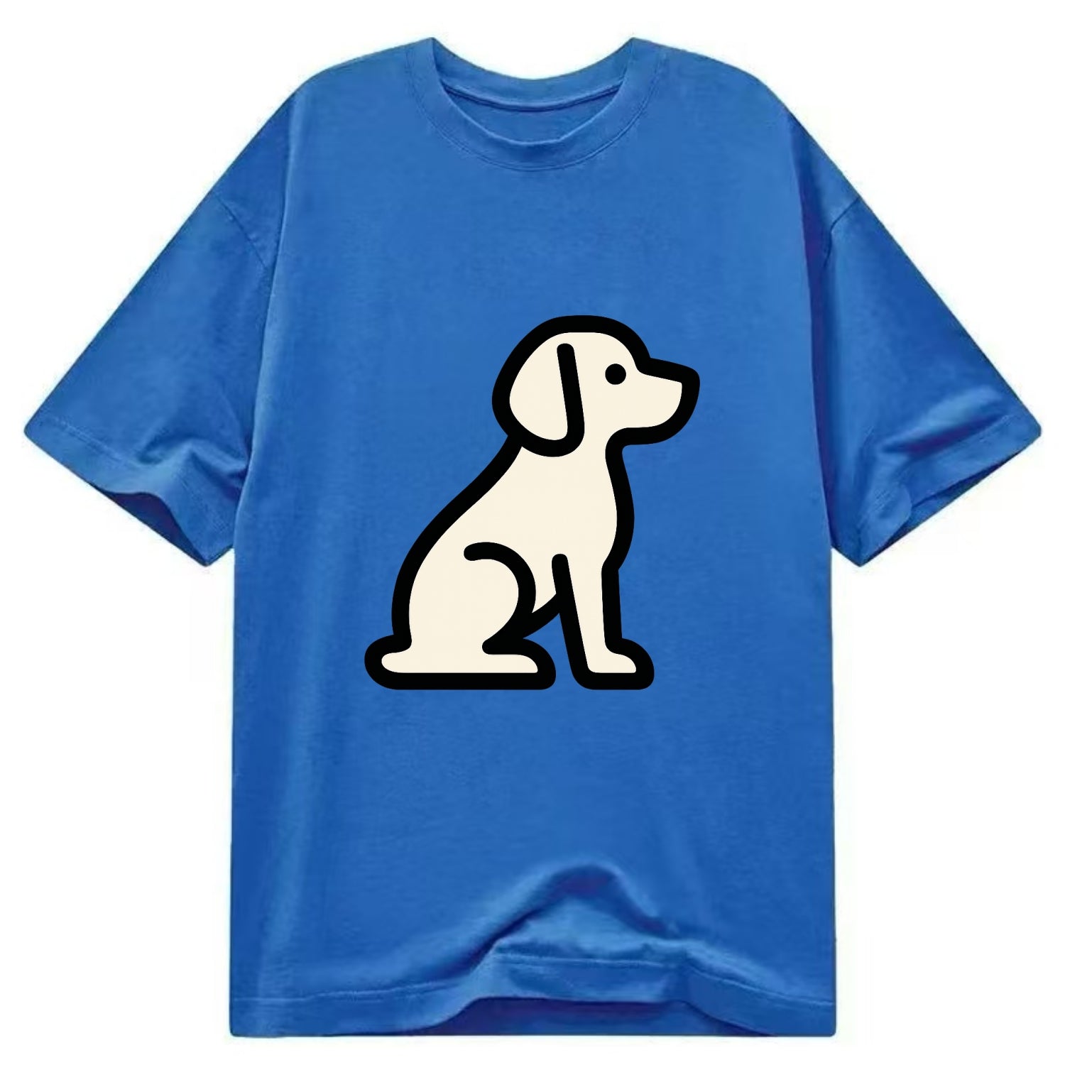 Beagle - Modern minimal sitting pose wit - Classic T-shirt - Blue