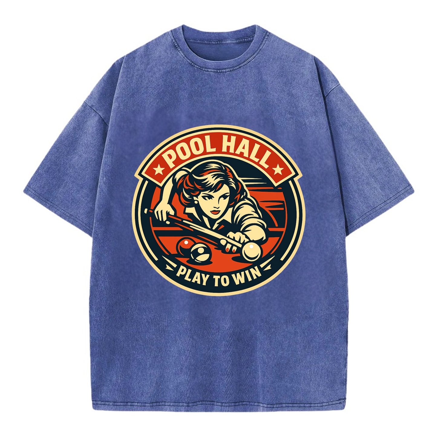 Cue Queen Emblem - Vintage T-shirt - Blue