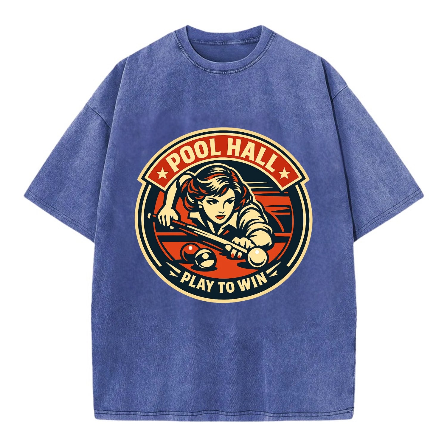 Cue Queen Emblem - Vintage T-shirt - Blue