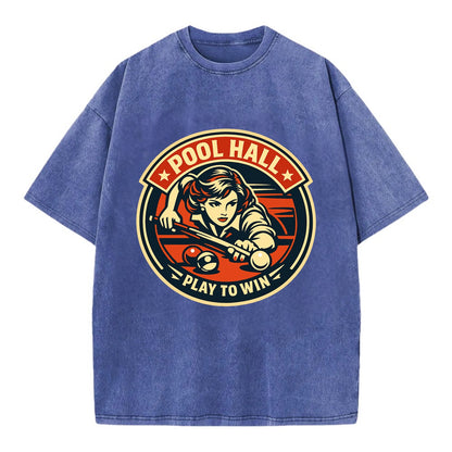 Cue Queen Emblem - Vintage T-shirt - Blue