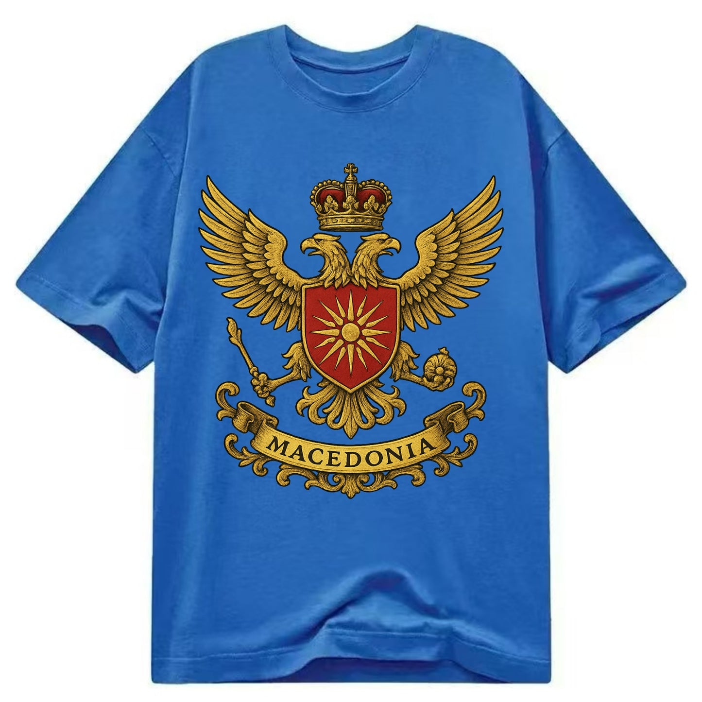 Macedonia Heritage Badge  - Classic T-shirt - Blue