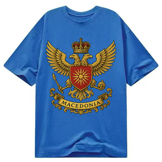 Macedonia Heritage Badge  - Classic T-shirt - Blue