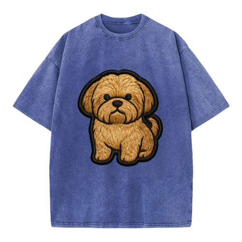 Shih Tzu - Minimalist fluffy design with - Vintage T-shirt