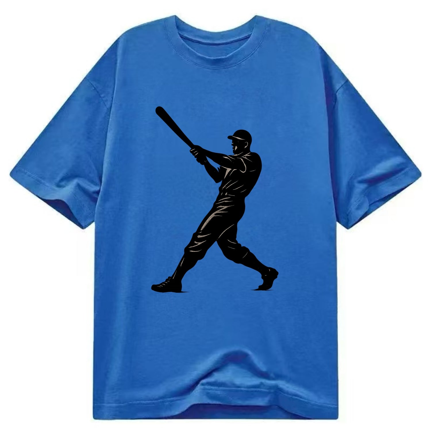 Baseball batter in full swing - Classic T-shirt - Blue