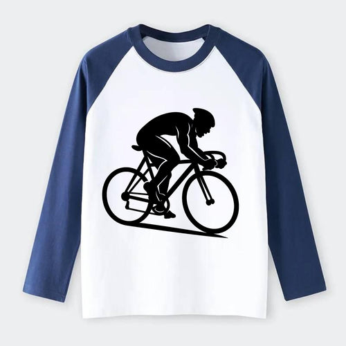 Sprint cyclist racing stance - Raglan Long Sleeve T-Shirt