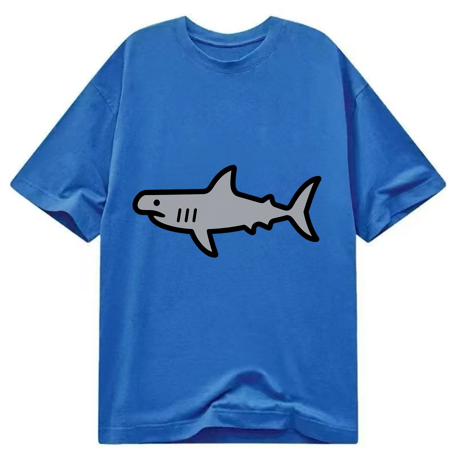 Hammerhead Shark - Gray distinctive head flat side profile - Classic T-shirt - Blue