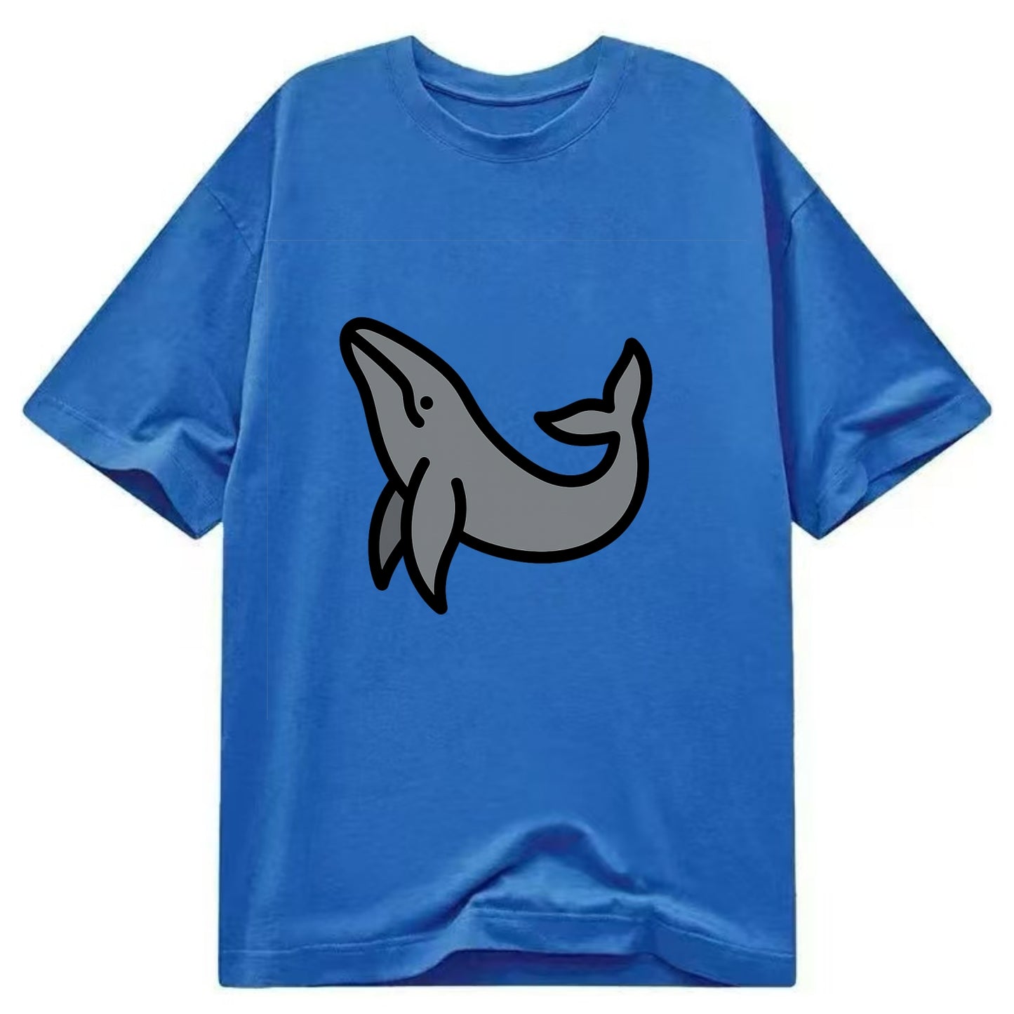 Humpback Whale - Gray breaching pose flat side profile - Classic T-shirt - Blue