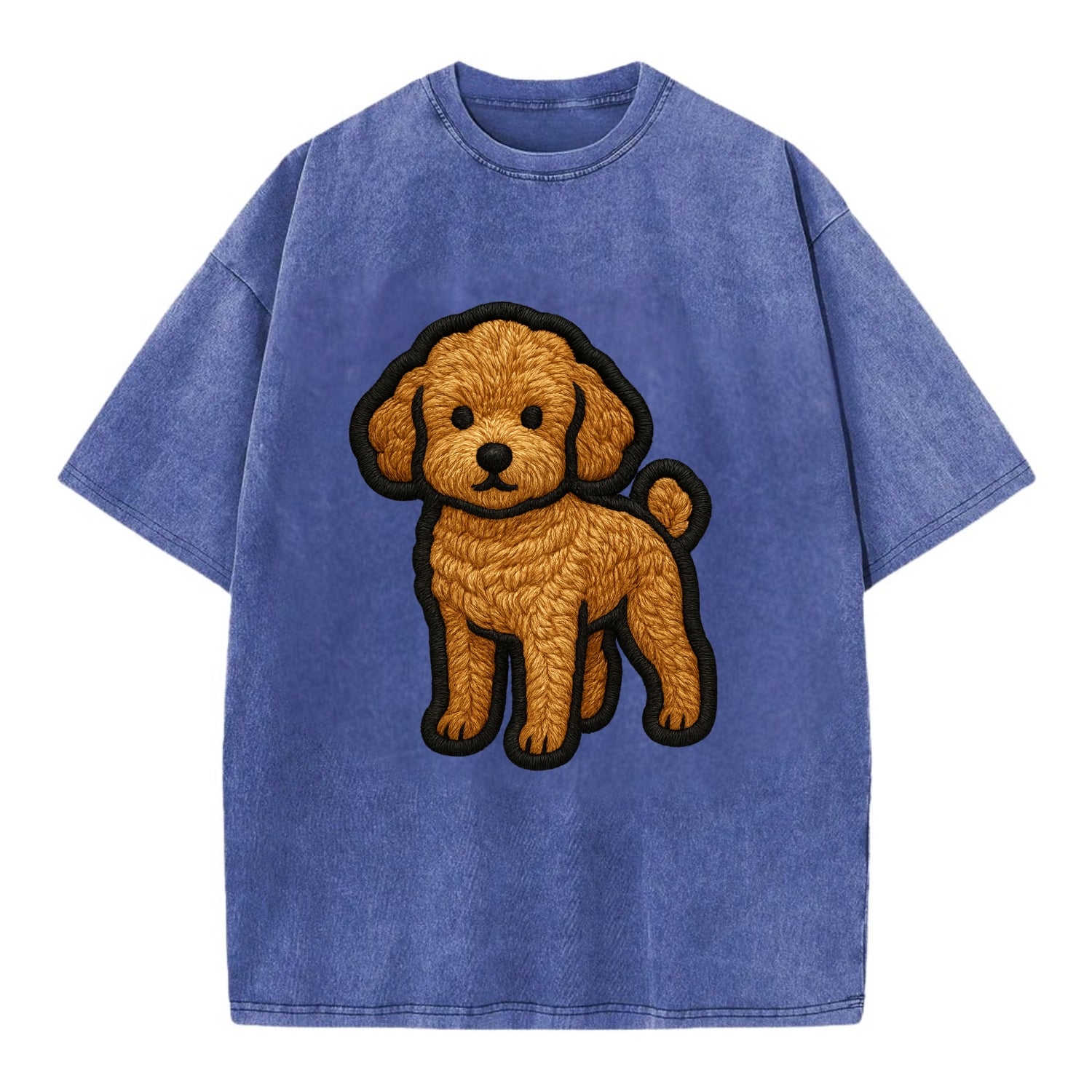Toy Poodle - Trendy miniature design wit - Vintage T-shirt - Blue