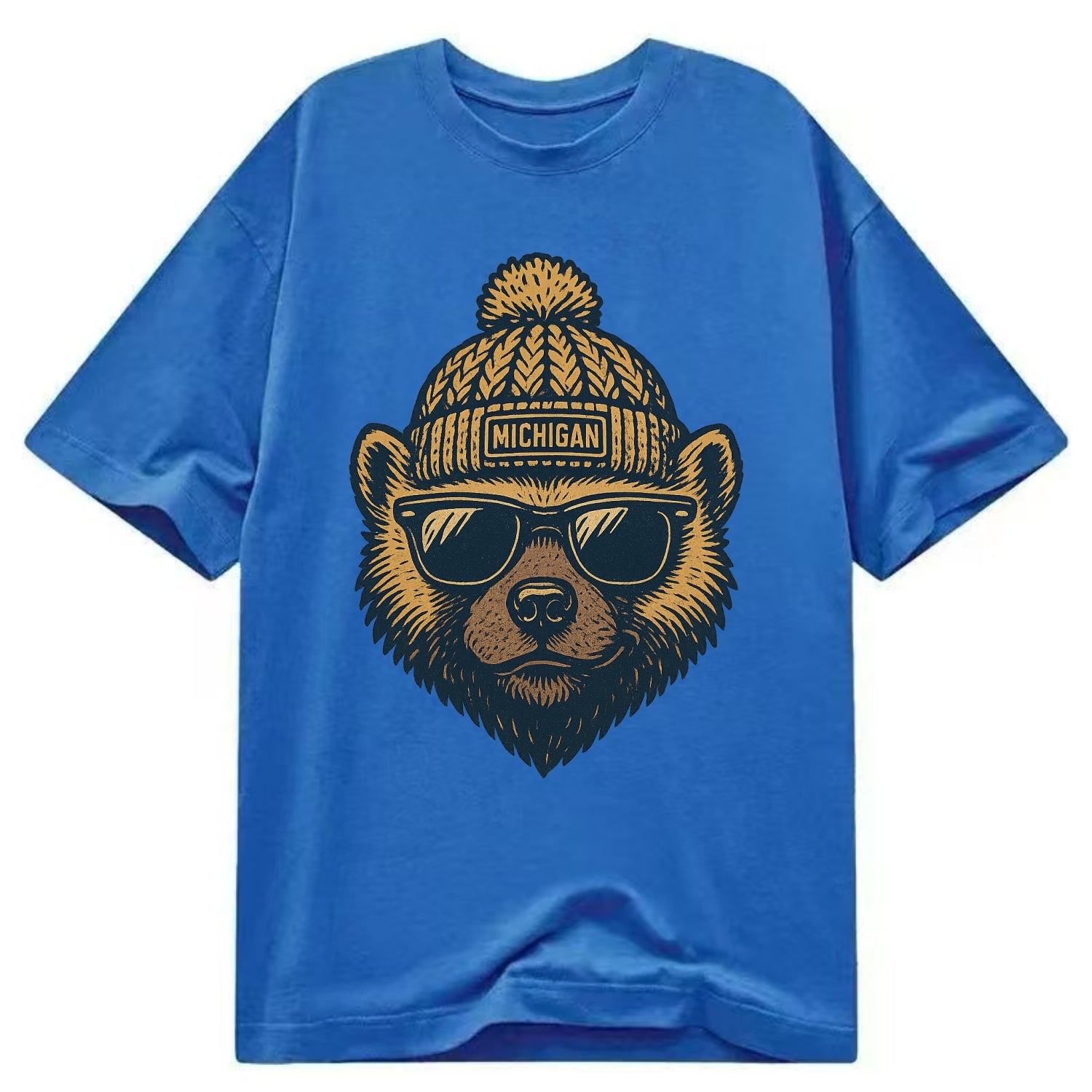 Ann Arbor Wolverine wearing Michigan bea - Classic T-shirt - Blue