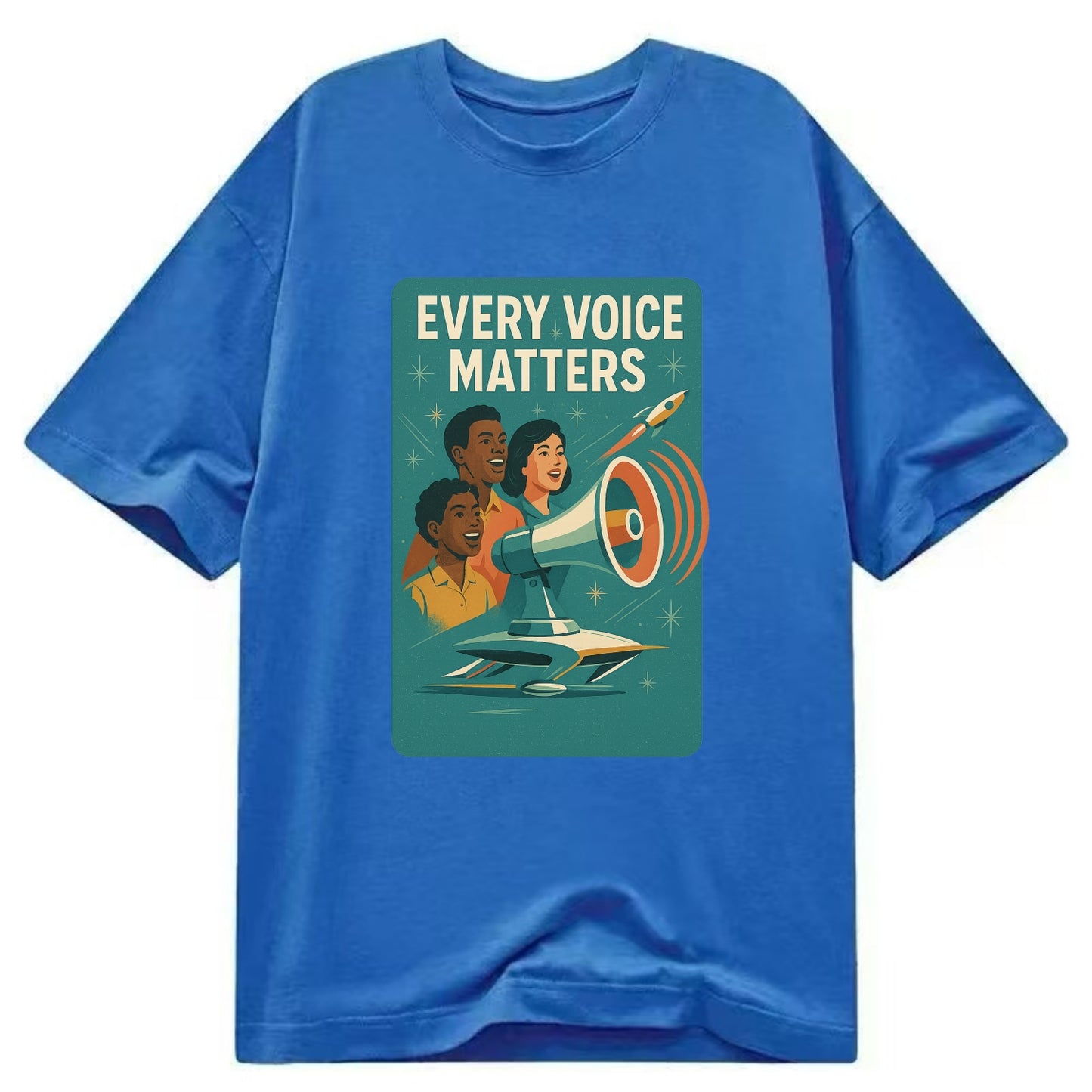 Diverse voices being heard and amplified - "Every Voice Matters" - inclusive - Classic T-shirt - Blue