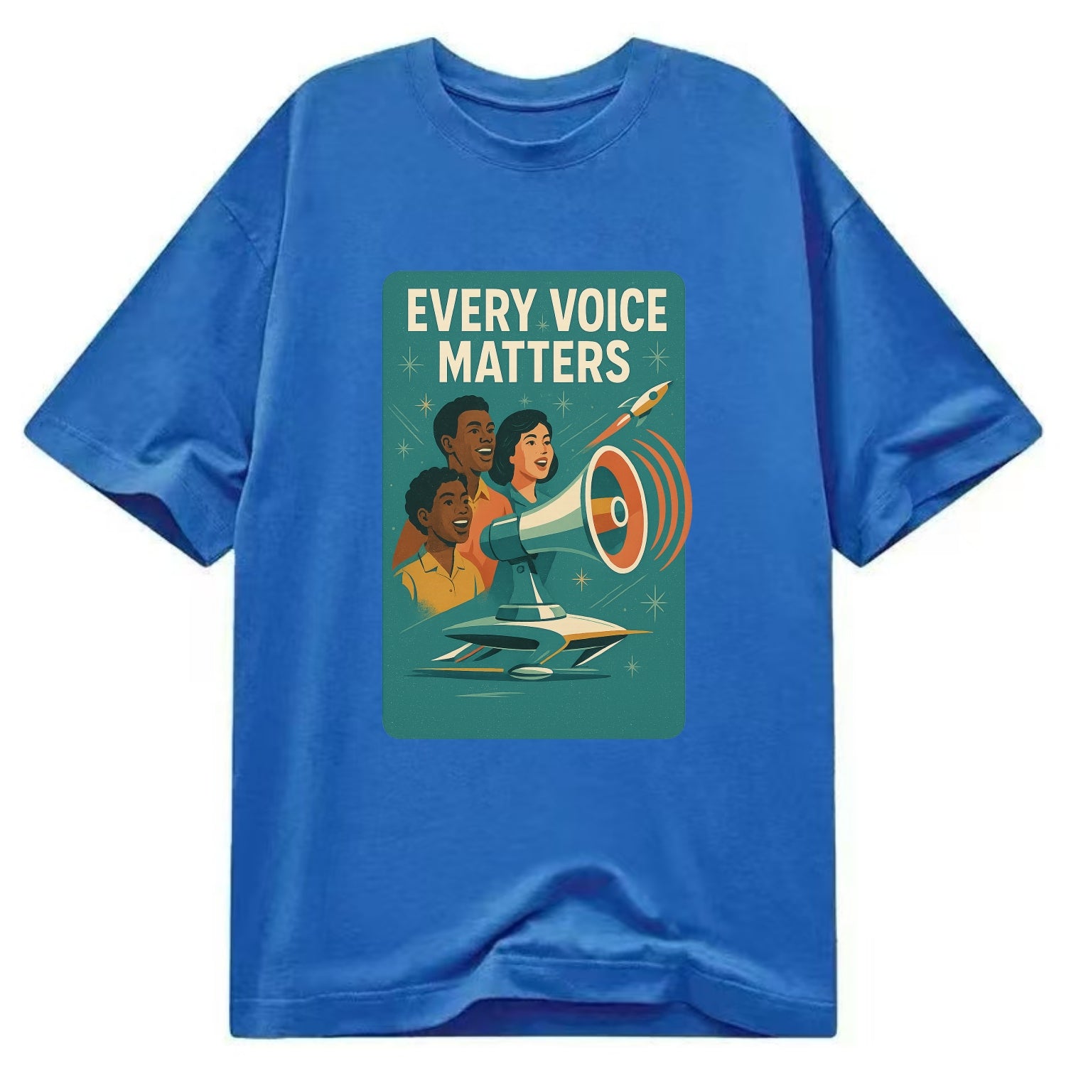Diverse voices being heard and amplified - "Every Voice Matters" - inclusive - Classic T-shirt - Blue