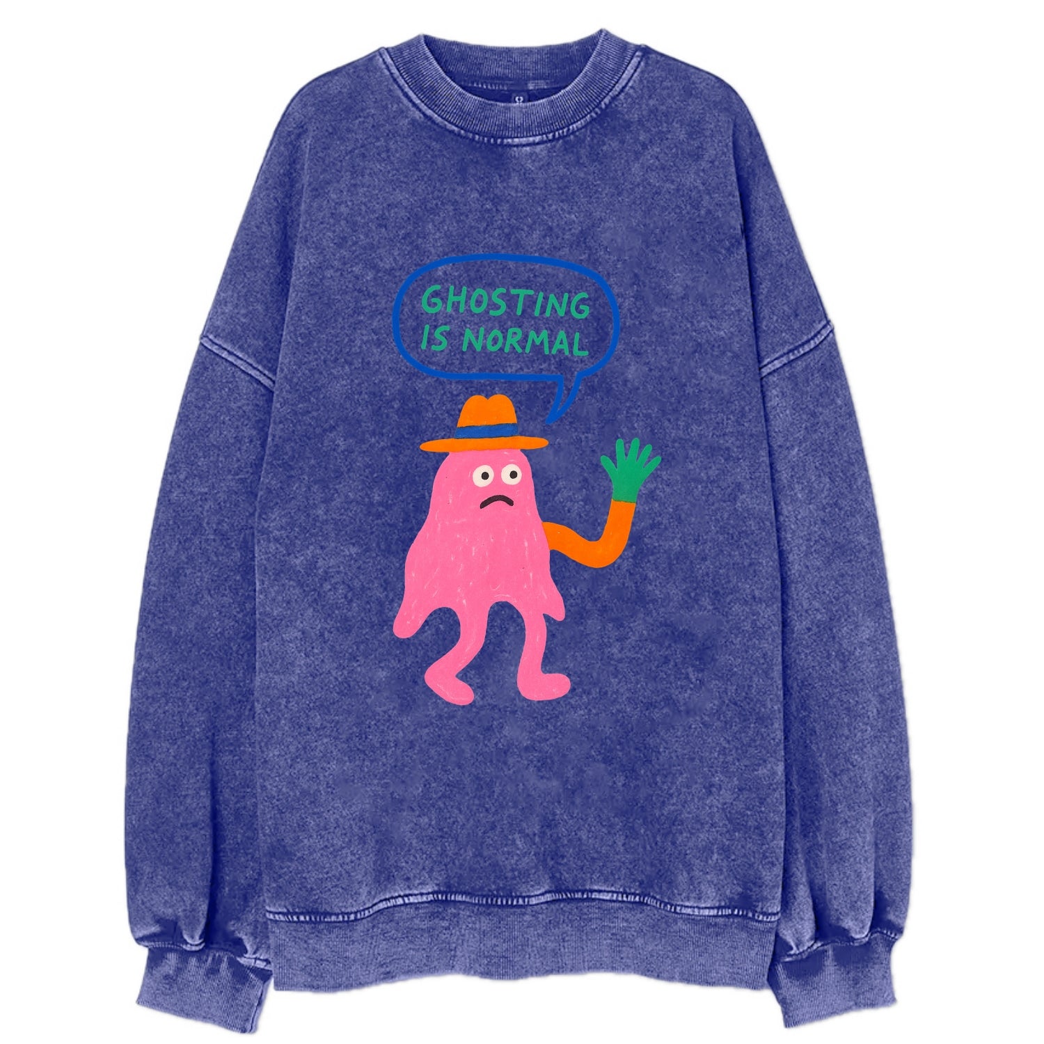 GHOSTING IS NORMAL | Transparent ghost texting - Vintage Sweatshirt - Blue