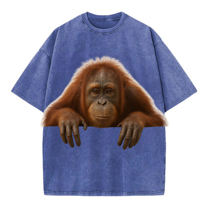 Orangutan  - Vintage T-shirt - Blue