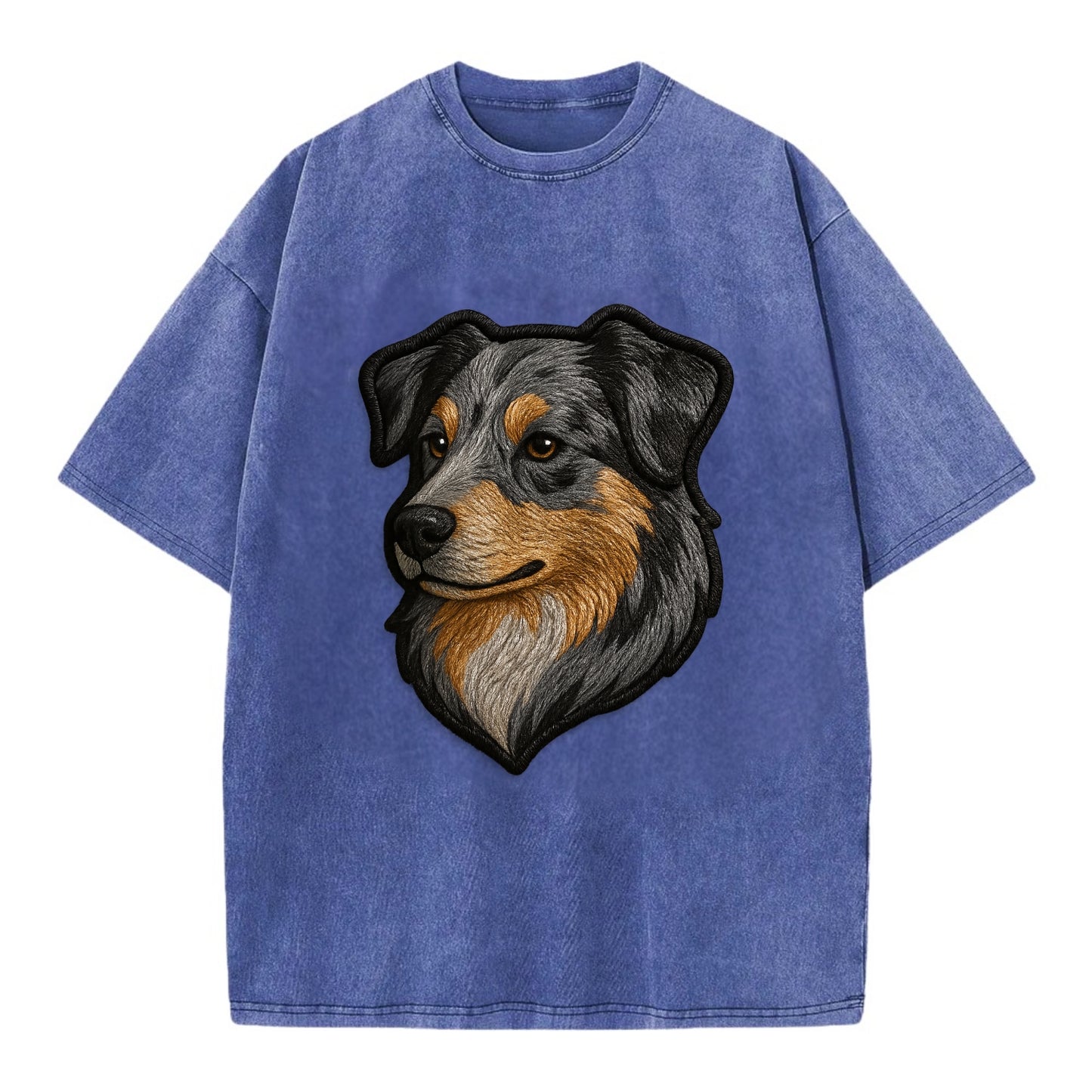 Australian Shepherd - Modern merle patte - Vintage T-shirt - Blue