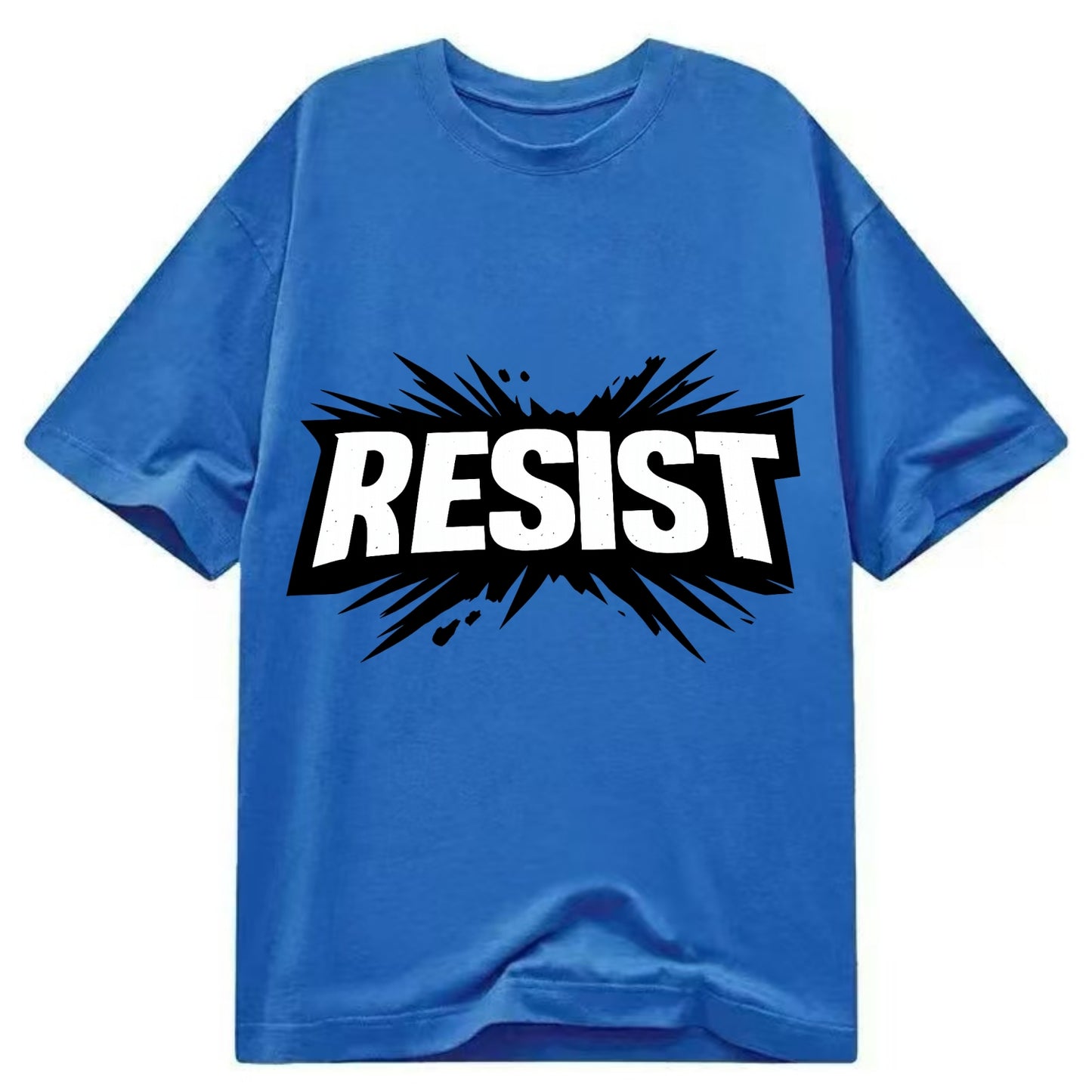 Bold typography design - "RESIST" - fighting back, standing against - Classic T-shirt - Blue