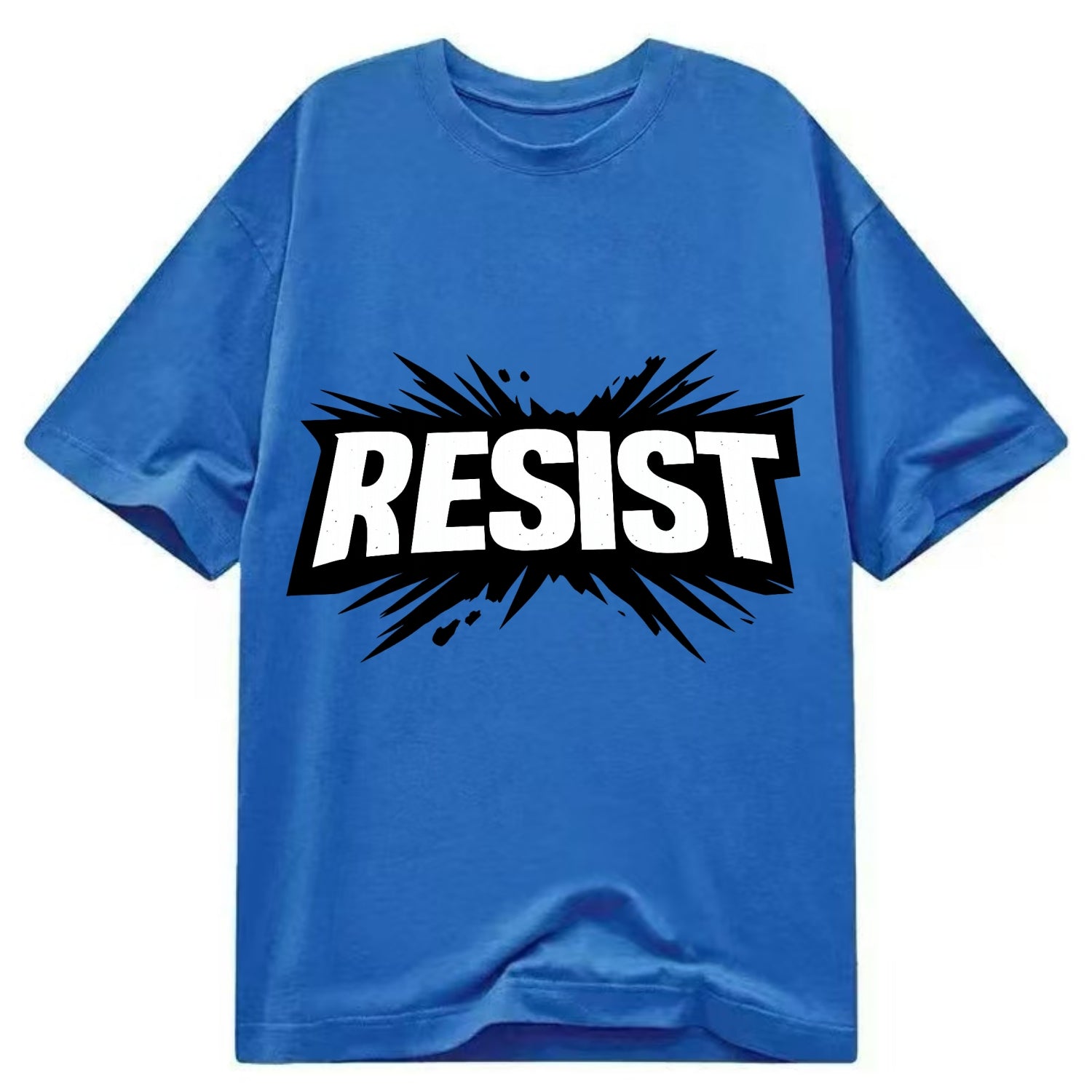 Bold typography design - "RESIST" - fighting back, standing against - Classic T-shirt - Blue