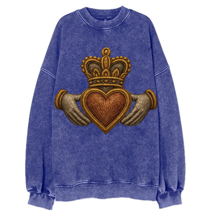 Claddagh  - Vintage Sweatshirt - Blue