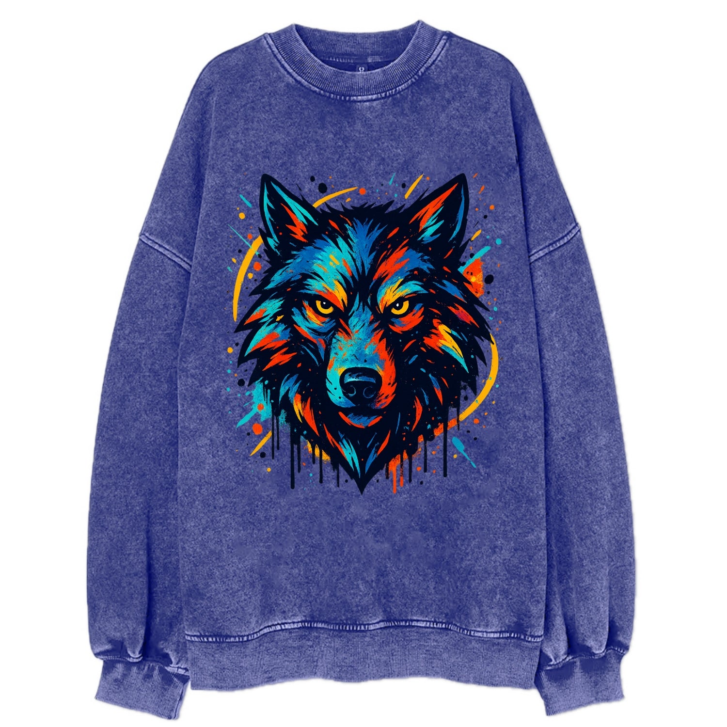 Alpha Wolf Leader  - Vintage Sweatshirt - Blue