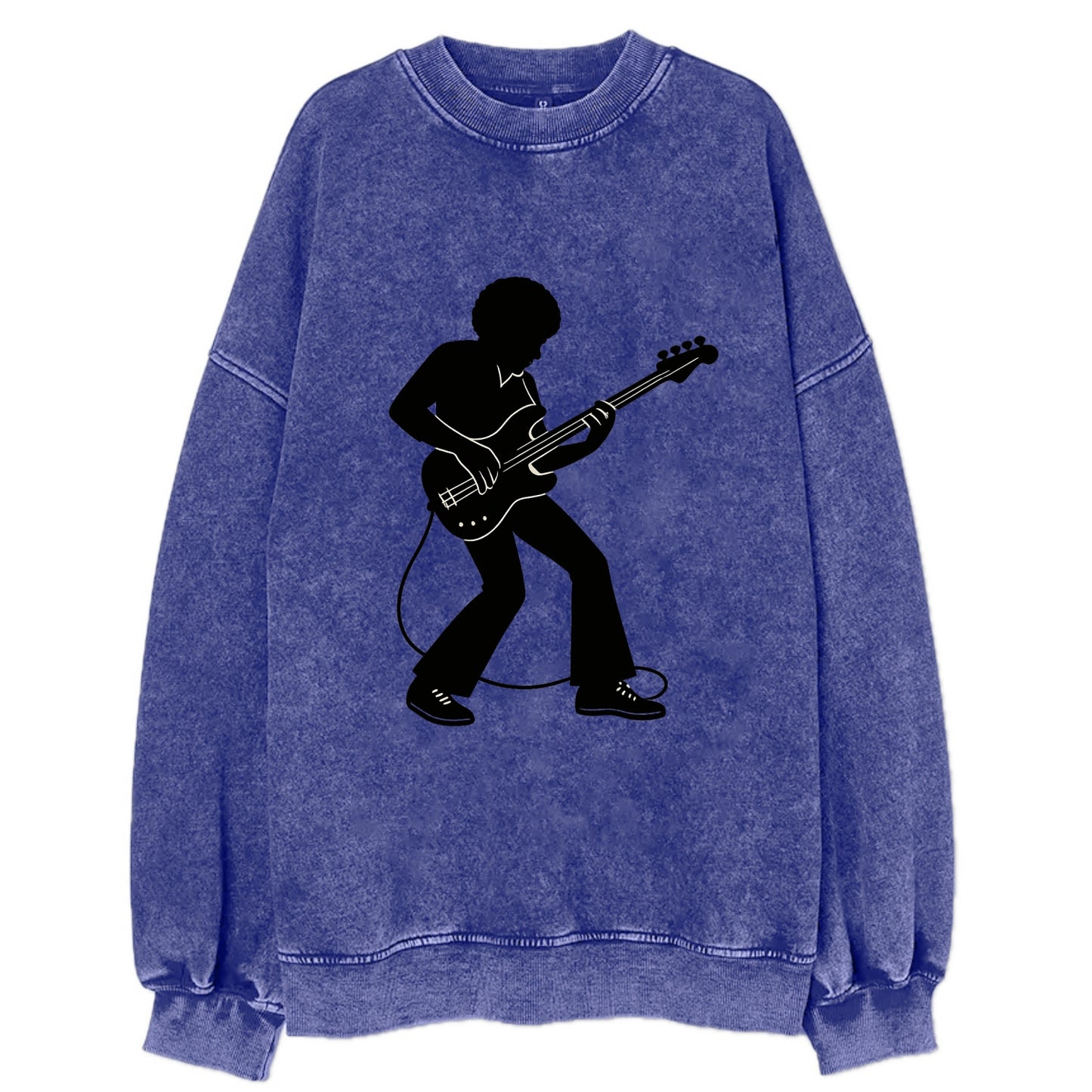 Bass guitarist slap technique - Vintage Sweatshirt - Blue