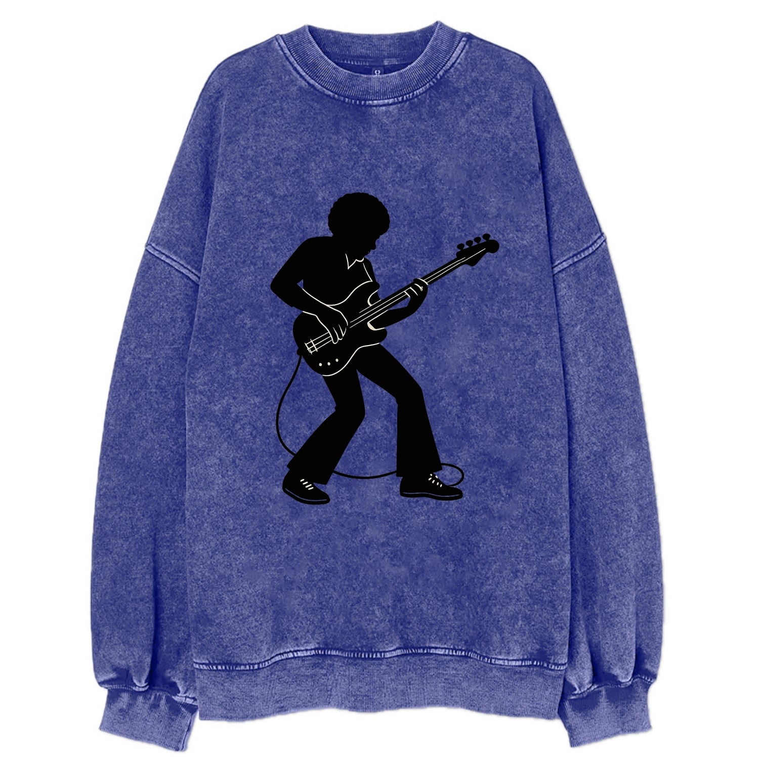 Bass guitarist slap technique - Vintage Sweatshirt - Blue