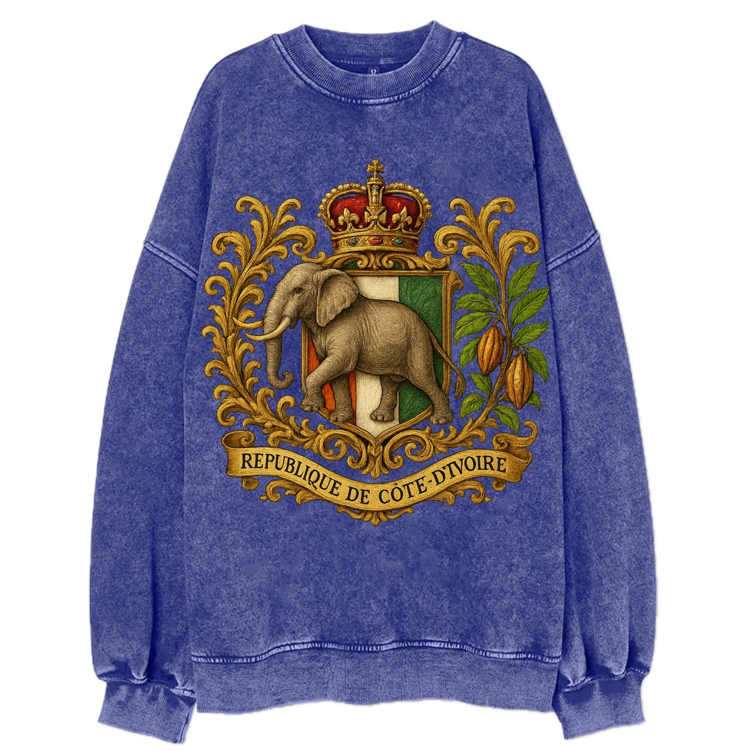 Ivory Coast Heritage Badge  - Vintage Sweatshirt - Blue