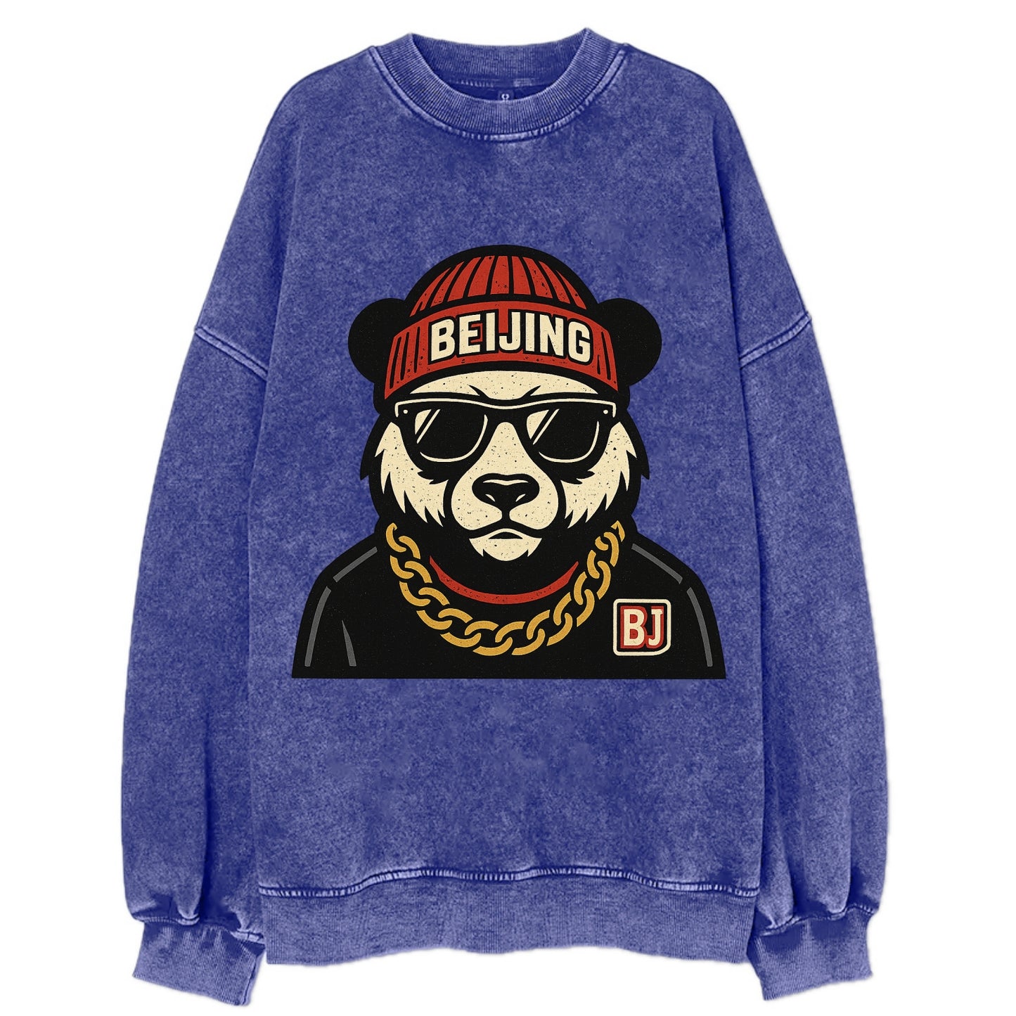 Beijing Panda - Vintage Sweatshirt - Blue