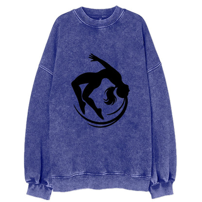 Gymnast mid-backflip rotation - Vintage Sweatshirt - Blue