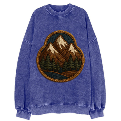Mountain Range  - Vintage Sweatshirt - Blue