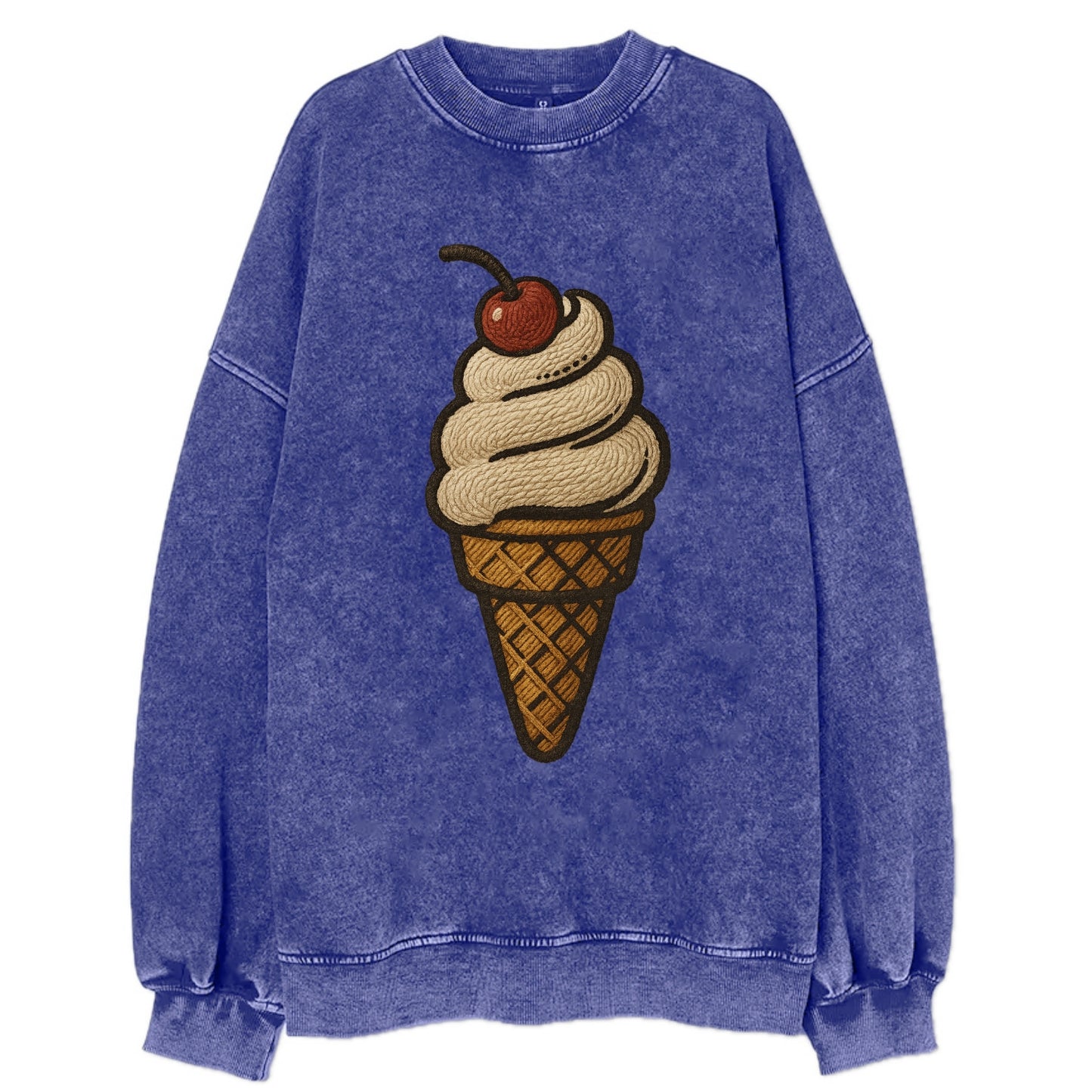 Ice Cream Cone  - Vintage Sweatshirt - Blue