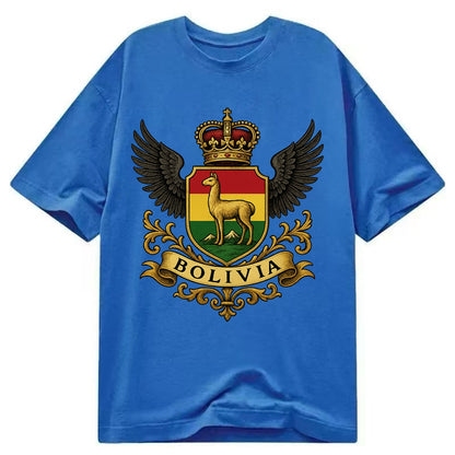 Bolivia Llama Emblem  - Classic T-shirt - Blue