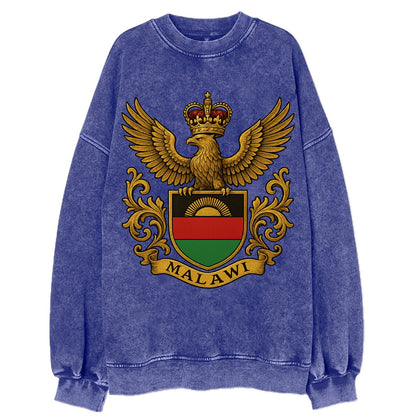Malawi Royal Logo  - Vintage Sweatshirt - Blue